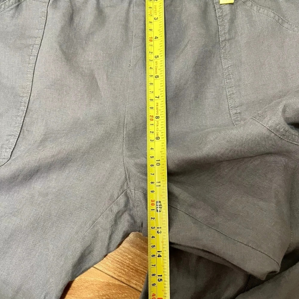 Ellen Tracy linen Pull-on elastic waistband pants Cropped large - Picture 6 of 7